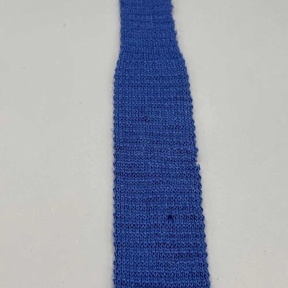 Vintage John Weitz Wool Square Bottom Tie Men's Blue